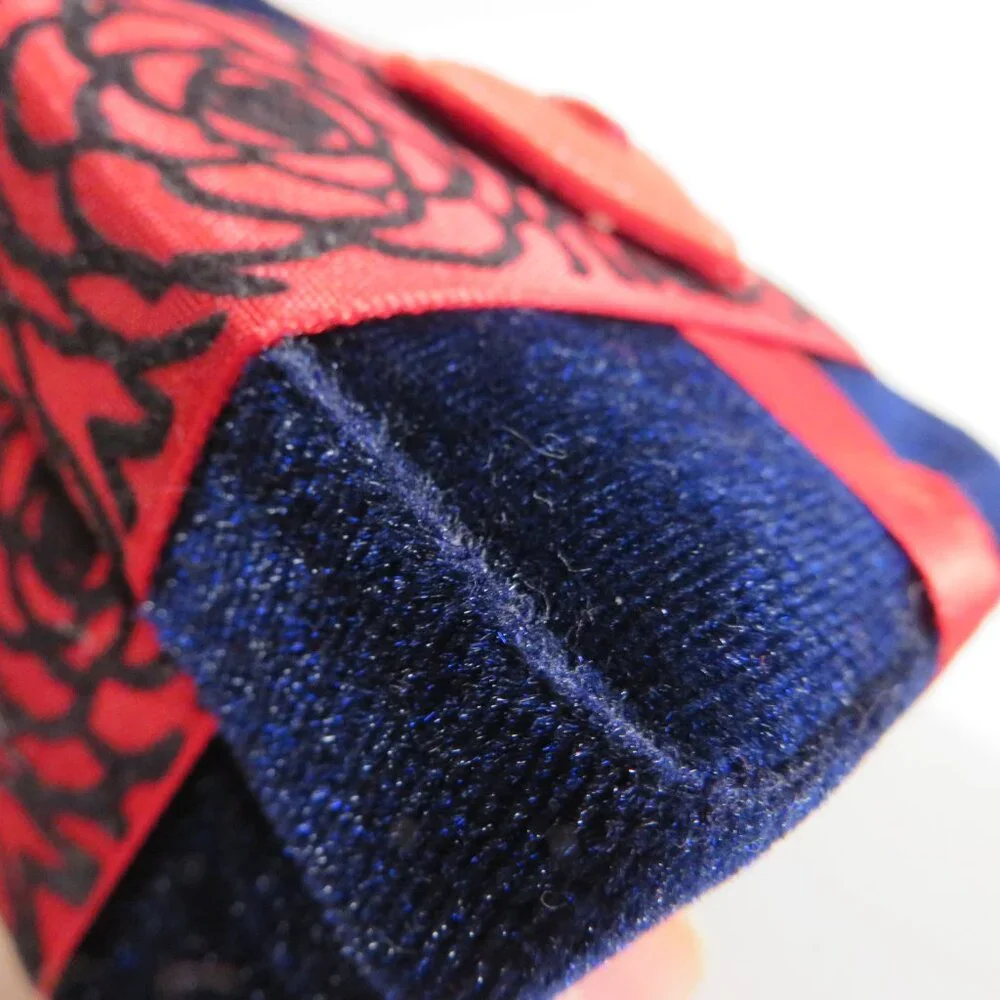 Navy & Red Velvet fabric covered box Great for Valentine's Gifts